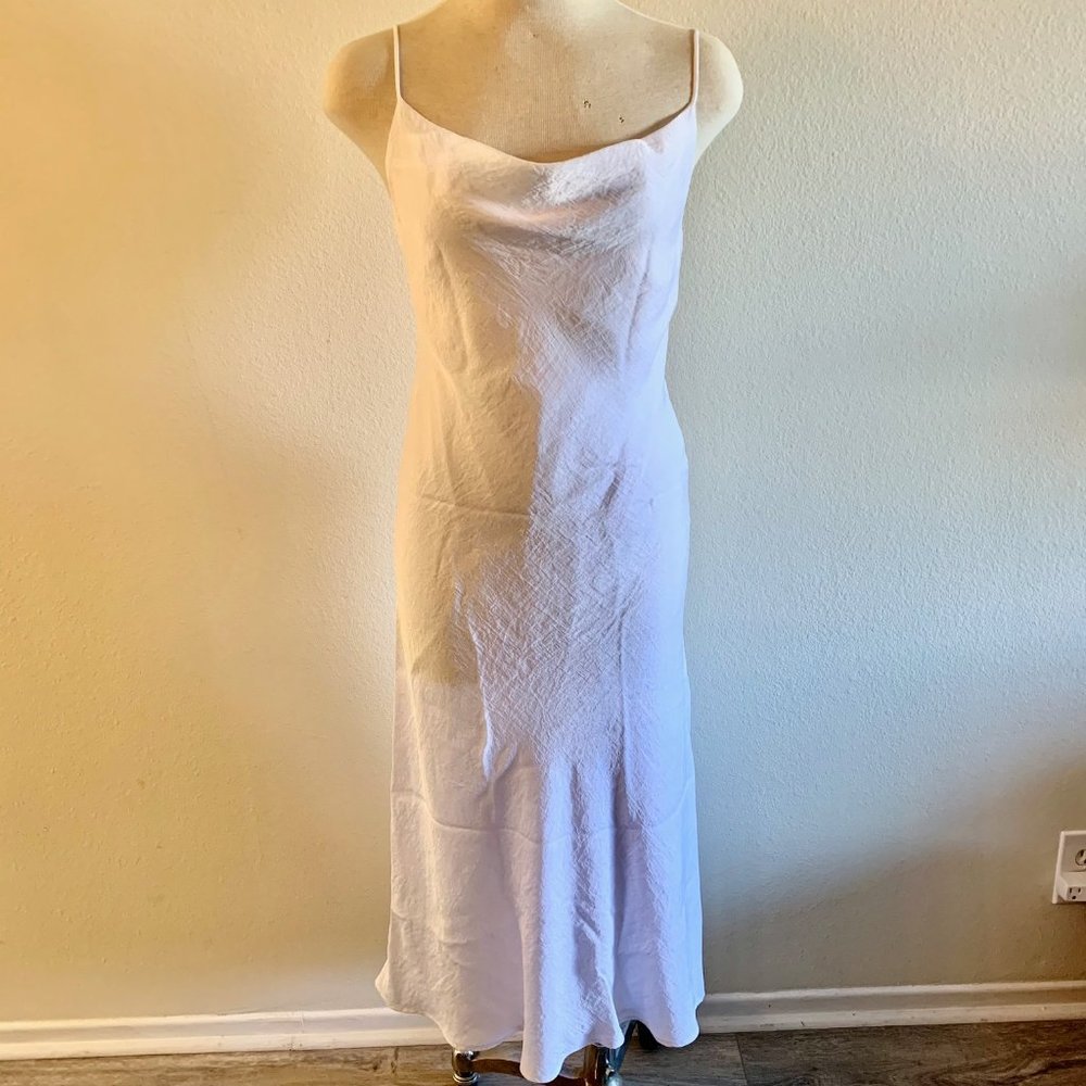 Resa white bias slip dress